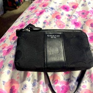Coach double zip mini wristlet used a few times